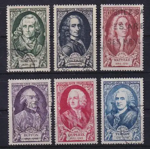 Frankreich 1949 Persönlichkeiten des 18. Jahrhunderts Mi.-Nr. 871-876 gestempelt