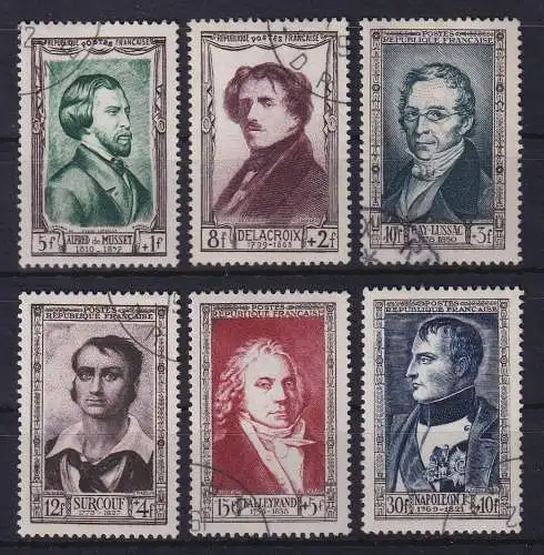 Frankreich 1951 Persönlichkeiten des 19. Jahrhunderts Mi.-Nr. 909-914 gestempelt