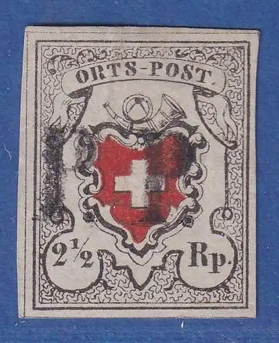 Schweiz 1850 Orts-Post 2 1/2 Rappen Mi.-Nr. 5 Ia gestempelt 