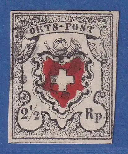 Schweiz 1850 Orts-Post 2 1/2 Rappen Mi.-Nr. 5 Ia gestempelt P.P. 