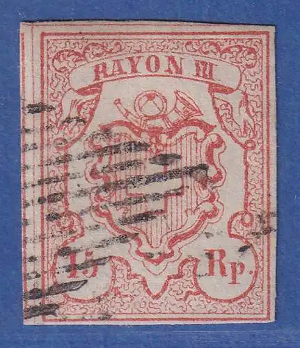 Schweiz 1852 RAYON III 15Rp. Mi.-Nr. 10 gestempelt mit Raute