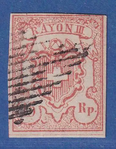 Schweiz 1852 RAYON III 15 Rp. Mi.-Nr. 12a gestempelt mit Rautenstempel