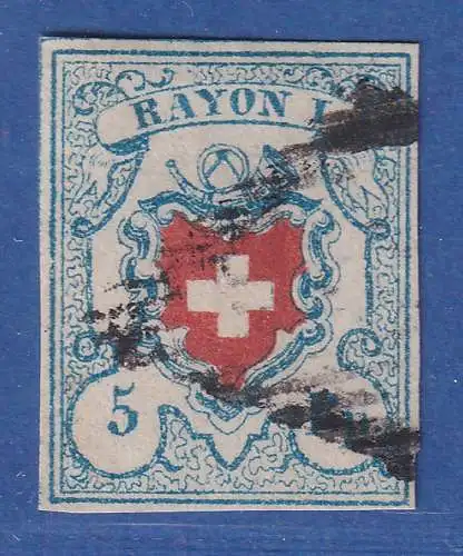 Schweiz 1851 RAYON I 5 Rp. Mi.-Nr. 9 II gestempelt mit Raute.