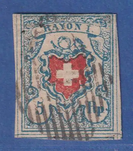 Schweiz 1851 RAYON I  5 Rp. Mi.-Nr. 9 II gestempelt mit Raute