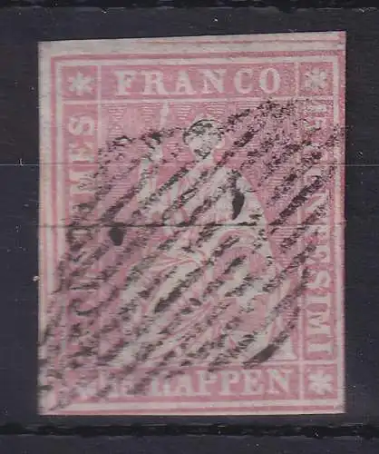 Schweiz 1857 Strubli Berner Druck 15 Rp.  Mi.-Nr. 15 II B yp gest. mit Raute