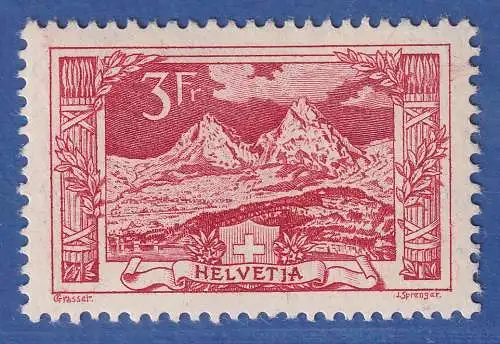 Schweiz 1918 Freimarke 3Fr. Gebirgslandschaft Mi.-Nr. 142 ungebraucht *