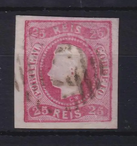 Portugal 1867 König Luis I. 25 Reis Mi.-Nr. 20 mit Rost-O