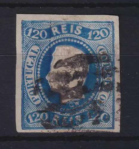 Portugal 1866 König Luis I. 120 Reis Mi.-Nr. 24 mit Rost-O