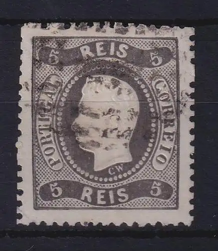 Portugal 1867 König Luis I. 5 Reis Mi.-Nr. 25 gestempelt