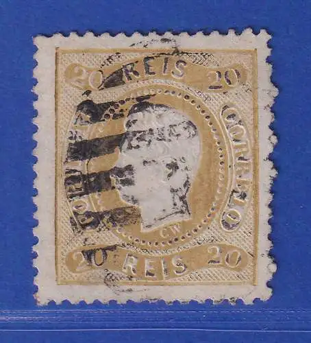 Portugal 1869 König Luis I. 20 Reis Mi.-Nr. 27 mit Rost.-Nr.-O 
