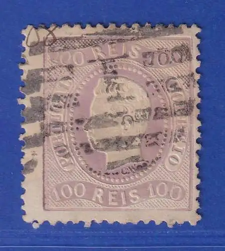 Portugal 1869 König Luis I. 100 Reis Mi.-Nr. 31 mit Rost-Nr.-O 