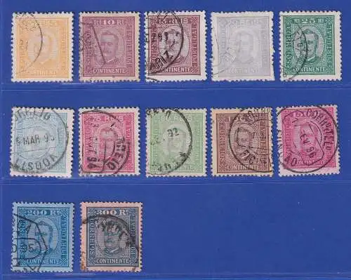 Portugal 1892/93 König Carlos I. Mi.-Nr. 66-77 Satz kpl. gestempelt
