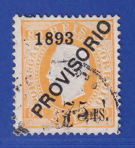 Portugal 1893 schräger Aufdruck PROVISORIO u. Wertaufdruck Mi.-Nr. 95 gestempelt