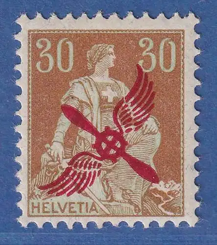 Schweiz 1919 Flugpostmarke mit Aufdruck Mi.-Nr. 152 sauber ungebraucht *