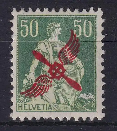 Schweiz 1919 Flugpostmarke mit Aufdruck Mi.-Nr. 145 sauber ungebraucht *