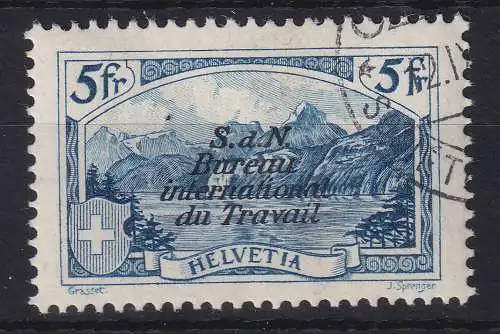 Schweiz Genfer Arbeitsorganisation BIT 1927 5-Franken-Wert Mi.-Nr. 30 O 