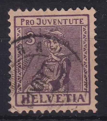 Schweiz 1917 Pro Juventute Trachten 3(+2) Cent Wert Mi.-Nr. 133 O