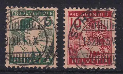Schweiz 1915 Pro Juventute Trachten Mi.-Nr. 128-129 Satz kpl  O