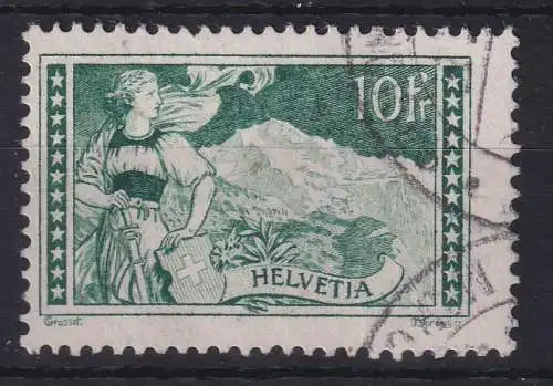 Schweiz 1931 Freimarke Gebirgslandschaft Jungfrau 10 Fr. Mi.-Nr. 228 gestemp.