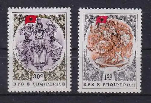 Albanien 1988 Folklorefestival Gjirokaster Mi.-Nr. 2377-78 ** / MNH