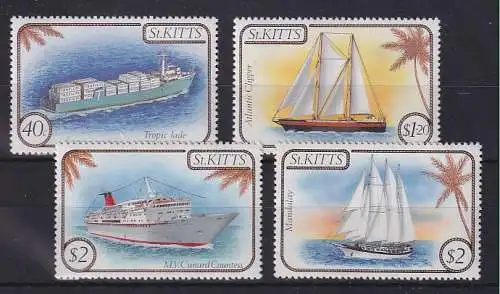 St. Kitts 1985 Schiffe Mi.-Nr. 160-63 Satz 4 Werte kpl. ** / MNH 