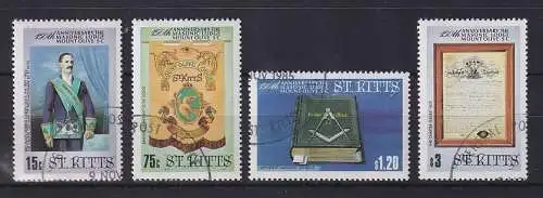 St. Kitts 1985 Freimaurerloge Mount Olive Mi.-Nr. 160-63 Satz 4 Werte kpl. O
