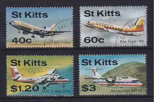 St. Kitts 1987 Flugzeuge Mi.-Nr. 209-12 Satz 4 Werte kpl. O