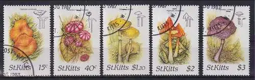 St. Kitts 1987 Pilze Mi.-Nr. 213-217 Satz 5 Werte kpl. O