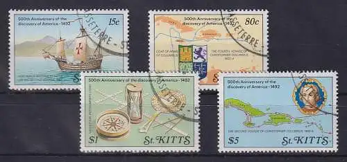 St. Kitts 1989 Entdeckung Amerikas Mi.-Nr. 263-266 Satz 4 Werte kpl. O