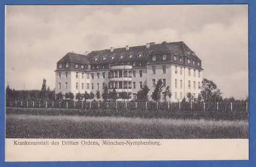 Bayern München alte AK Nymphenburg Krankenanstalt dritter Orden gelaufen 1916