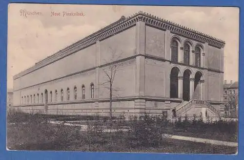 Bayern alte AK München Neue Pinakothek gelaufen 1913 