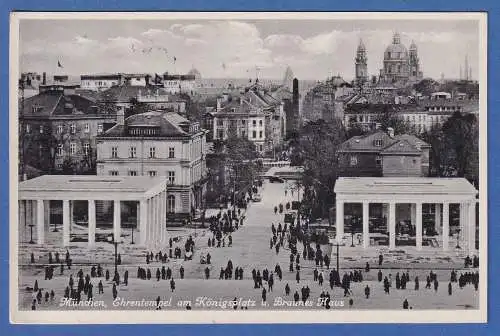 Bayern alte AK München Königsplatz mit Ehrentempeln gelaufen 1936
