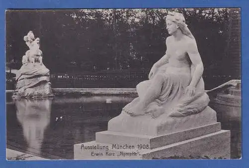 Bayern alte AK Ausstellung München 1908 Erwin Kurz: Nymphe ungelaufen