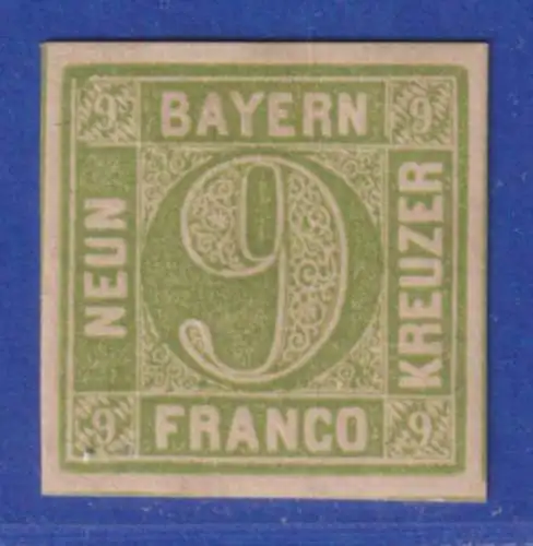 Bayern 9 Kreuzer braun Mi.-Nr. 5d III sauber ungebraucht *