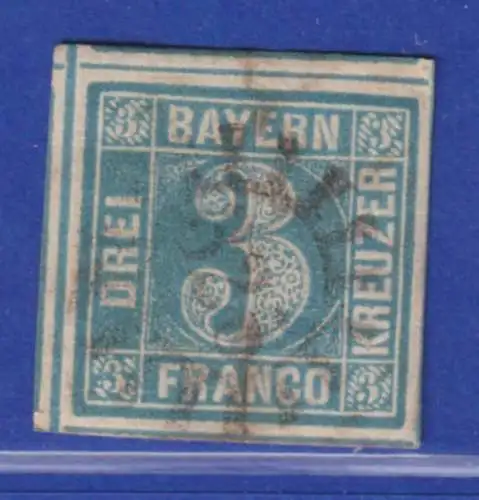 Altdeutschland Bayern Mi.-Nr. 2 II teils überrandig zart O mit GMR 