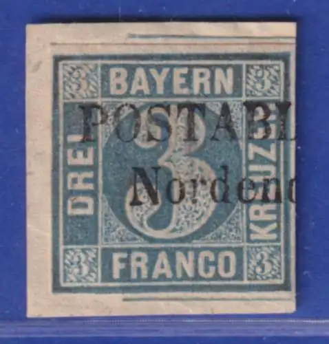 Altdeutschland Bayern Mi.-Nr. 2 II vollrandig mit Postablage-O Nordendorf