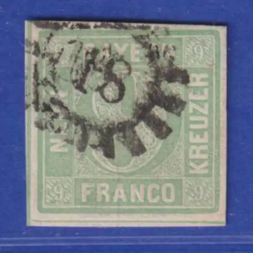 Bayern 9 Kreuzer Mi.-Nr. 5b III mit GMR 18 (Augsburg?) tiefst gepr. BRETTL BPP