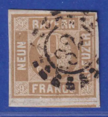 Bayern 9 Kreuzer ocker Mi.-Nr.11 mit OMR 32 Bamberg