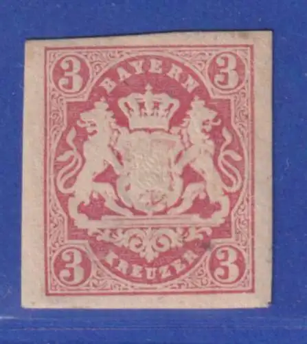 Bayern Wappen 3 Kreuzer rot  Mi.-Nr.15 ungebraucht *