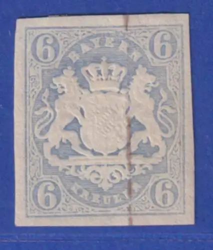 Bayern Wappen 6 Kreuzer blau Mi.-Nr.16 ungebraucht *