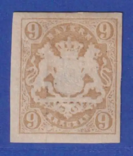 Bayern Wappen 9 Kreuzer ockerbraun Mi.-Nr.17 ungebraucht *