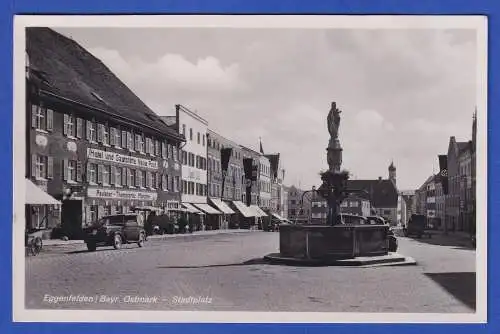 Bayern alte AK Eggenfelden Stadtplatz, gelaufen 1937