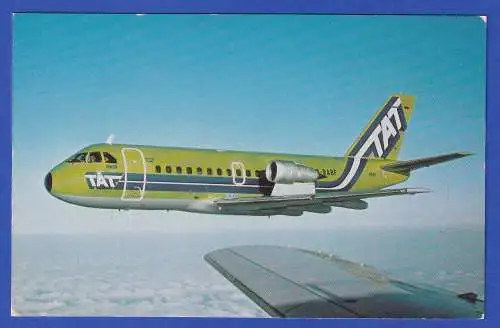 Alte Bildpostkarte Flugzeug Fokker 614 der Gesellschaft T.A.T.