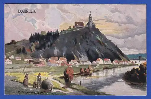 Bayern alte AK Bogenberg über der Donau bei Straubing, gelaufen 1913