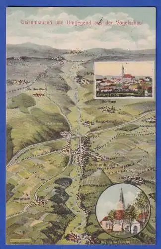 Bayern alte AK Geisenhausen bei Landshut und Umgebung, gelaufen 1910