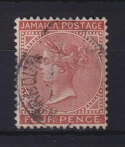 Jamaika 1883 Queen Victoria 4 Pence Mi.-Nr. 18 gestempelt