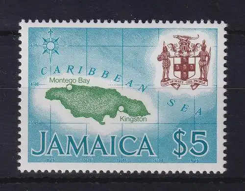 Jamaika 1979 Landkarte 5 $ Mi.-Nr. 451 postfrisch **