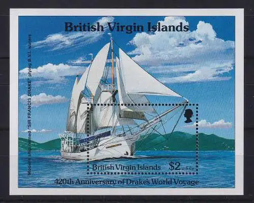 British Virgin Islands Jungferninseln 1997 Segelschiff Mi.-Nr. Block 92 **