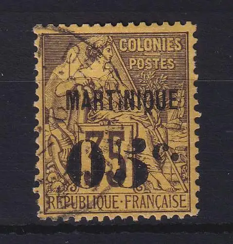 Martinique 1891 Freimarke mit Wertaufdruck Mi.-Nr. 11 gestempelt