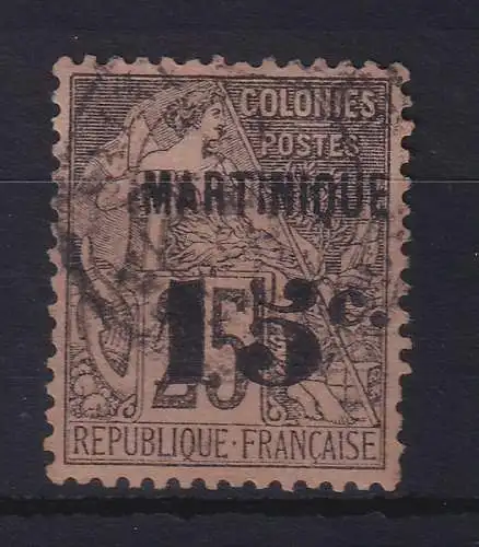 Martinique 1891 Freimarke mit Wertaufdruck Mi.-Nr. 16 gestempelt